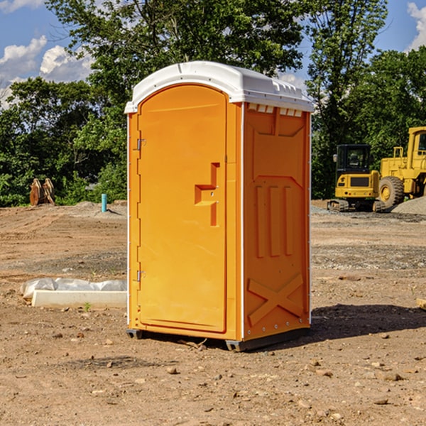 how often are the portable restrooms cleaned and serviced during a rental period in Seelyville